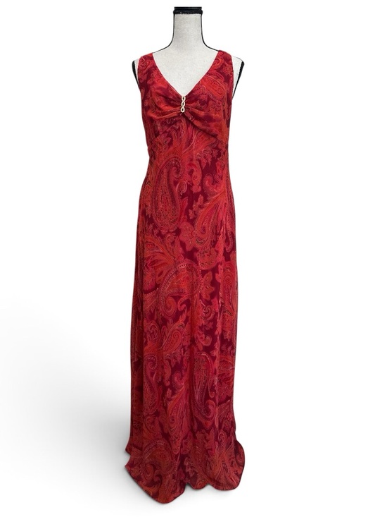 Patra Dresses & Skirts - Vintage Patra Red Paisley Maxi Dress Sleeveless Formal Evening Sz 16 Y2K